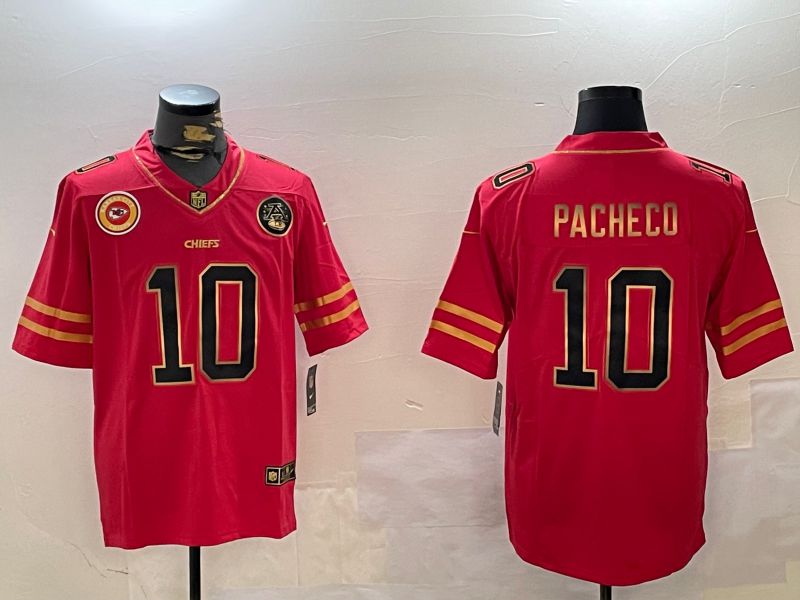 Men Kansas City Chiefs #10 Pacheco Red Gold 2024 Nike Limited NFL Jersey style 2->kansas city chiefs->NFL Jersey